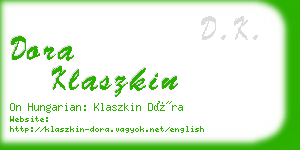 dora klaszkin business card